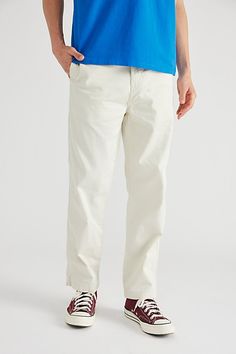 Utility chino pants by UO’s own BDG label. Cotton twill pants with a straight leg silhouette and mid-rise waist. Includes front and back pockets & finished with a zip fly & button closure. Urban Outfitters exclusive. Features BDG utility chino pants Essential cotton twill pants Mid rise waist Washed look Zip fly; button closure Straight leg UO exclusive Content + Care 100% Cotton Machine wash Imported Size + Fit Model in Black is 6’1" and wearing size 32/32 Measurements taken from size 32/32 Ris Casual Work Pants With Welt Pockets And Straight Hem, Casual Work Pants With Welt Pockets, Casual Straight Fit Wide Leg Chinos, Casual Wide Leg Straight Fit Chinos, Casual Straight Leg Chinos With Hip Pockets, Casual Straight Fit Work Pants, Casual Chinos With Straight Fit And Tapered Leg, Casual Straight Hem Work Pants, Straight Fit Chino Cotton Twill Chinos With Pockets