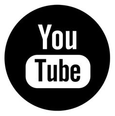 a black and white circle with the words you tube in it's center inside