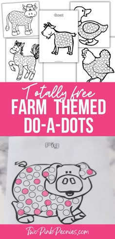 text that says totally free farm themed do a dots with mock ups of the printables above and a pig dot marker sheet below Farm Animal Dot To Dot, Farming Activities For Infants, Old Mcdonald Activities, Farm Dot Printables, Gross Motor Farm Activities For Toddlers, Farm Animal Dot Activity Printables, Farm To Table Preschool, Preschool Farm Animal Theme, Farm Arts And Crafts For Toddlers