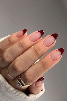 Maroon Nails, Makijaż Smokey Eye, Red Nail, Oval Nails, Orange Nails, Minimalist Nails, Birthday Nails, Classy Nails, Cute Acrylic Nails