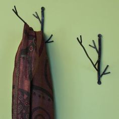 Hand Forged Twig Wall Hooks Decorative Wall Hooks, Forging Metal, Umbrella Stands, Coat Racks, Laurel Foundry Modern Farmhouse, Nature Indoors, Coat Hooks, Wall Mounted Coat Rack, Umbrella Stand