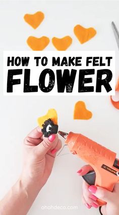 someone is making felt flowers with scissors and glue