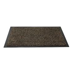 a black and brown door mat on a white background