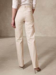 Straight Sloan Pant | Banana Republic Elegant Stretch Dress Pants Straight Fit, Elegant Straight Stretch Dress Pants, Elegant Stretch Straight Dress Pants, Elegant Tailored Straight Bottoms, Formal Spring Bottoms With Straight Silhouette, Formal Straight Silhouette Bottoms For Spring, Fitted Bottoms With Straight Silhouette For Spring, Sleek Straight Silhouette Pants With Pressed Crease, Sleek Straight Pants With Pressed Crease