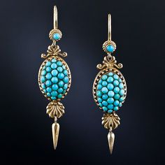 Victorian Turquoise Drop Earrings Antique Turquoise Jewelry, Middle East Jewelry, Victorian Drop Earrings, Victorian Earrings, Antique Turquoise, Turquoise Drop Earrings, Earrings Turquoise, Chatelaine, Victorian Jewelry