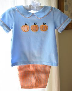 The sweetest Pumpkin Applique shirt and matching shorts IN STOCK and SHIPPING SAME DAY! 95% cotton, 5% spandex Preppy Cotton Sets For Spring, Preppy Cotton Spring Sets, Spring Preppy Cotton Sets, Playful Short Cotton Tops, Cute Short Sleeve Set For Spring, Cute Short Sleeve Short Set For Spring, Preppy Fitted Cotton Sets, Playful Cotton Short Set, Cute Cotton Short Set For Spring