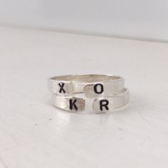 Our Personalized Open Cuff Ring might be small but it makes a mighty statement. This gorgeous minimalist style ring is perfect for stacking two, three, even four or layering with other ring styles. The fact that you can personalize it with initials and other designs just makes it even better or leave it blank, it's totally up to you. Besides initials this piece can be personalized with numbers, heart, star or flower symbol. This ring is hand made and stamped in our studio at the time of order, o Open Cuff Ring, Flower Symbol, Stamped Rings, Ring Styles, Cuff Ring, Silver Stacking Rings, Rose Gold Chain, Cuff Rings, Personalized Rings