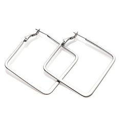 Stately Steel Flat Square Hoop Earrings Perk up your jewelry box with this fresh take on the typical hoop.       Small measures approx. 1-1/4"L x 1-1/4"W, Medium measures approx. 2-1/4"L x 2-1/4"W, Large measures approx. 3-1/8"L x 3-1/8"W     Stainless steel     Joint-and-catch earring backs Modern Hinged Earrings As Gifts, Modern Hinged Earrings For Gift, Camera Drawing Simple, Square Hoop Earrings, Camera Drawing, Square Earrings, Steel Jewelry, Stainless Steel Jewelry, Earring Backs