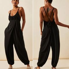 Nwt Free People Beach Mary Beth One Piece Jumpsuit. Relaxed, Balloon-Leg Silhouette Features: Ruched Bust Design With Empire Waistline, Surplice Wrap Front Piecing, Banded Hemlines, Tie-Back Closure. Black Stretch Jumpsuits And Rompers For Summer, Versatile Black Jumpsuits And Rompers For Summer, Black Versatile Jumpsuits And Rompers For Summer, Summer Leisure Jumpsuits And Rompers With Relaxed Fit, Summer Leisure Relaxed Fit Jumpsuits And Rompers, Black Jumpsuits And Rompers For Spring Beach Outings, Relaxed Fit Jumpsuits And Rompers For Spring Beachwear, Casual Stretch Jumpsuits And Rompers For Vacation, Chic Relaxed Fit Jumpsuits And Rompers For Vacation