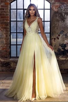 Looking for a perfect dress for your event? Get inspired by this Elegant Long V-Neck Yellow A-line Sleeveless Prom Dresses at Ballbella. 1000+ styles available, high quality promise, fast delivery worldwide. Shop today. Gold Prom Dress, Cheap Formal Dresses, Gold Prom, Prom Dresses Yellow, V Neck Prom Dresses, Floor Length Prom Dresses, Prom Dresses Sleeveless, Prom Dresses For Teens, Prom Dresses Online