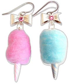 Pastel Drop Earrings Jewelry As Gift, Whimsical Pink Nickel-free Earrings, Whimsical Nickel-free Pink Earrings, Fun Pastel Colored Jewelry For Gifts, Fun Pastel Jewelry For Gifts, Pastel Dangle Jewelry For Gifts, Whimsical Pastel Jewelry As Gift, Pink Kawaii Drop Earrings, Carnival Cotton Candy