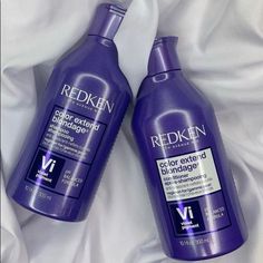 Redken's Color Extend Blondage Purple Shampoo & Conditioner Is A Color-Depositing And Protecting Purple Shampoo For Blonde Hair. This Purple Shampoo Features Citric Acid To Repair Each Hair From The Core And Pure Violet Pigments To Remove Unwanted Brassiness To Leave Blonde Hair Color Cool And Bright. Shampoo For Blonde Hair, Purple Shampoo For Blondes, Redken Hair Color, Purple Shampoo And Conditioner, Curl Shampoo, Dry Brittle Hair, Redken Hair Products, Redken Color, Shampoo And Conditioner Set