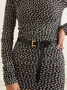 SAINT LAURENT Cassandre embellished knotted leather belt | NET-A-PORTER Valentino Belt, Designer Belts For Women, Waist Belts, Women's Belts, Designer Belts, Belt Style, Belts For Women, Long Length, Net A Porter