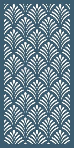 an intricate pattern in white on a blue background