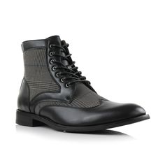 PRICES MAY VARY. INCLUDES: 1- Pair of Mens Wing-Tip Plaid Dress boots SPECIFICATIONS: Made With Our Highest Hand Crafted Durable Synthetic Leather For Extra Comfort, Durability, Water Resistance and Breathability. CRAFTED FOR COMFORT: Our Padded Interior, Double Stitched Panel Exterior and 2 Tone Rubber Soles Provide Flexibility, Comfort, Impact/Slip Resistance and Traction With Every Step You Take, Making Our Boots Ideal For Any Activity, Climate or Environment. STRESS-FREE: Our Ferro Aldo Boot Plaid Texture, Wingtip Boots, Aldo Boots, Men's Uniforms, Dress Boots, Mens Plaid, Safety Shoes, Black 7, Plaid Dress