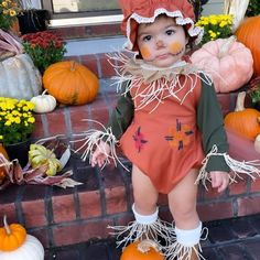 Unique Kids Halloween Costume, Scarecrow Outfits, Baby Tutu Costume, Scarecrow Tutu, Old Halloween Costumes, Toddler Costumes Girl, Halloween Costume Toddler Girl