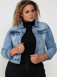 Trendy Fashion Womens Denim Jacket Stretch Blue Jean Jackets Plus Size 22 20 18 16 14, Womens-jacket Winter Medium Wash Utility Jacket With Long Sleeves, Womens Denim Jacket, Womens Denim, Blue Jean Jacket, Denim Jacket Women, Jean Jackets, Blue Jean, Girls Clothing, Denim Women