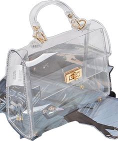 Clear Handheld Party Bag, Clear Handheld Party Bags, Handheld Clear Party Bags, Trendy Plastic Shoulder Bag With Clear Strap, Elegant Clear Shopping Bag, Trendy Clear Plastic Shoulder Bag, Trendy Clear Plastic Bags, Elegant Clear Bag For Daily Use, Everyday Clear Bag