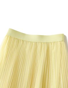 Yellow Swing Pleated Mid-length Gauze Skirt Cheap Yellow Pleated Skirt, Yellow Pleated Flowy Maxi Skirt, Yellow Pleated Stretch Skirt, Yellow Knee-length Pleated Skirt, Yellow A-line Pleated Skirt, Gauze Skirts, Mid Length, Petticoat, Yellow