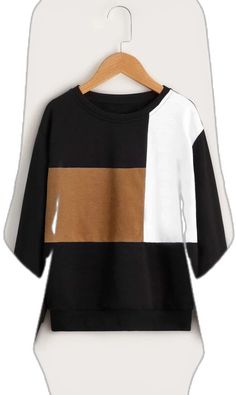 Trendy Cotton Color Block Sweater, Trendy White Patchwork Sweater, Casual Color Block Sweater, Trendy White Patchwork Sweatshirt, Trendy White Color Block Sweater, Casual White Patchwork Sweater, Trendy Black Color Block Sweatshirt, Trendy Black Patchwork Sweatshirt, Casual Brown Sweater With Contrast Color