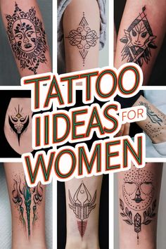 Tattoo ideas for women showcased in various geometric and artistic designs on different parts of the body. Creative Tattoo Placement Women, Protection Tattoo Ideas, Protection Tattoos, Meaningful Symbol Tattoos, Protection Tattoo