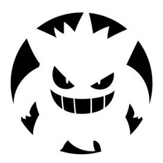 a black and white image of an evil face with sharp fangs on it's head