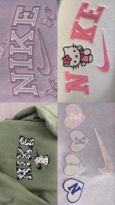 Kitty Tattoos, Embroidery Crewneck, Hello Kitty Tattoos, Cool Ear Piercings, Nike Sweater, Money And Happiness, Embroidered Sweatshirts, Ear Piercings, Hello Kitty