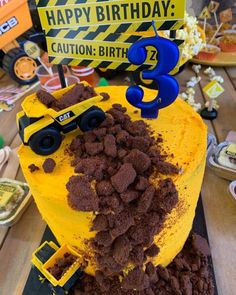 Third Birthday Boys, Winter Wonderland-party, Digger Party, Digger Cake, Indoor Birthday, 60th Birthday Cakes, Adult Birthday Cakes, Party Themes For Boys, Third Birthday Party