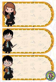 harry potter and hermione's hogwarts character name tags for kids