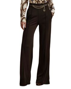 Lauren Ralph Lauren Chain Trim Wide-Leg Pants Ralph Lauren Wide-leg Pants For Work, Elegant Ralph Lauren Wide-leg Pants, Chic Ralph Lauren Wide-leg Pants, Chic Ralph Lauren High-waisted Pants, Chic High-waisted Ralph Lauren Pants, Chic High-waisted Pants By Ralph Lauren, Ralph Lauren Elegant Workwear Bottoms, Ralph Lauren Formal Trousers, Chic Ralph Lauren Trousers