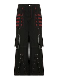 Name of fabric: wovenStyle: StreetStyle: wide-leg pantsPants: slightly pulledType: high waistPopular elements: patch, metal decoration, buttonsColor: blackSizes: S,M,L Hip Hop Trousers, Gothic Harajuku, Gothic Pants, Punk Pants, Star Trek Cosplay, Pants Streetwear, Y2k Punk, Vintage Pants, Loose Pants