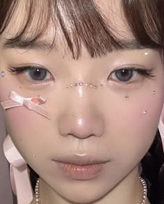 Fancy Makeup, Pink Bows, Eye Makeup Art, Make Up Inspo, Asian Makeup