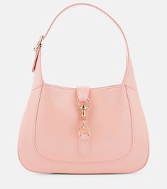 Gucci Jackie Small leather shoulder bag in pink - Gucci | Mytheresa Light Pink Bag, Life Vision, Spring Knits, Spring Bags, Gucci Horsebit, Gucci Gucci, Pink Bag, Gucci Bag, Leather Sandals