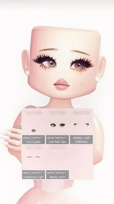 an animated image of a woman holding up a sign with eyelashes on it's face