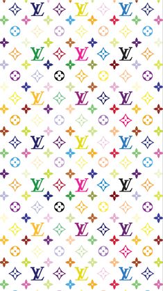 the louis vuitton wallpaper is multicolored and has stars on it