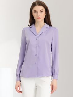 Shop Allegra K for Elegant Collar Blouse Long Sleeve Work Office Satin Button Down Shirt you are looking for, get more women's Blouses for yourself. Order now! Free Returns！ Satin Button Down Shirt, Blouse Long Sleeve, Women's Blouses, Collar Blouse, Work Office, Long Blouse, Light Purple, Order Now, Button Downs