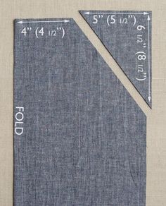 two pieces of fabric with measurements on them