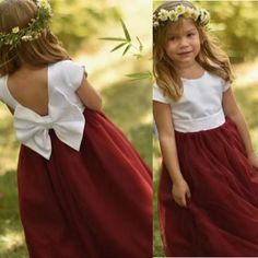 Red Flower Girl, Burgundy Flower Girl Dress, Red Flower Girl Dresses, Custom Gown, Burgundy Flowers, Custom Size Dresses, Dresses Red, Red Flower, Custom Dresses