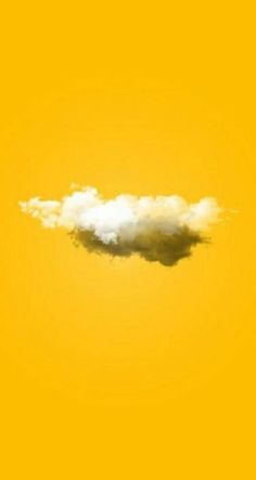 a cloud floating in the sky on a yellow background