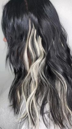 Streak In Hair, White Streak In Hair, Brown Hair Color Shades, Amber Hair, Hair Color Underneath, Peekaboo Hair, Hair Color Options, Hair Color Streaks, Rockabilly Hair