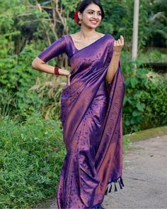 Purple Banarasi Silk Saree, Saree for USA Women, Summer Saree, Indian Wedding Saree, Saree Blouse, Sarees, Sari, Silk Saree Festive Wear - Etsy Canada Summer Saree, Saree Indian Wedding, Indian Wedding Saree, Floral Print Sarees, Saree Floral, Bridesmaid Saree, Usa Women, Indian Saree Blouse