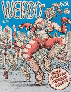 an old comic book cover with clowns on the cover and words weird written in english