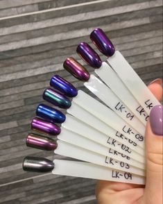 Irridescent Nails, Black Chrome Nails, Purple Chrome Nails, Dark Purple Nails, Purple Ombre Nails, Metallic Nails, Fall Nail Art, Dip Powder Nails