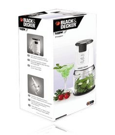 the black and decker slow juicer is in its box, ready to be used as a drink dispenser