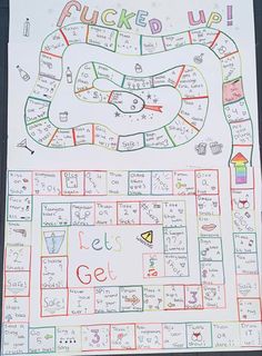 this is an image of a game board with words and pictures on it that say get lucky