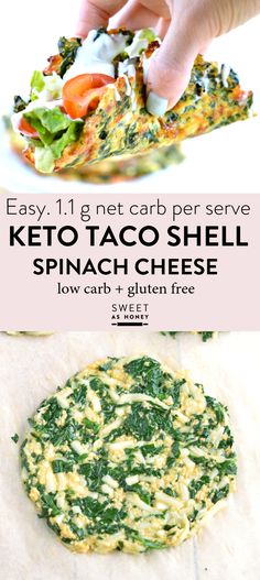 the recipe for keto taco shell spinach pizza