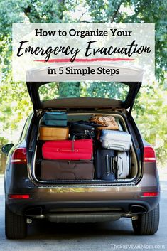 How to Organize Your Emergency Evacuation in 5 Simple Steps via The Survival Mom Survival Pantry, Evacuation Bag, Emergency Evacuation Plan, Preparedness Ideas, Emergency Planning, Survival Essentials, Survival Hacks