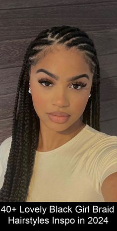 40+ Lovely Black Girl Braid Hairstyles Inspo in 2024 Braids 2025, Classy Braids, Hairstyles For 2023, Korean Hairstyles, Goddess Braids Hairstyles, Quick Braided Hairstyles, Braided Hairstyles For Teens, Protective Hairstyles Braids