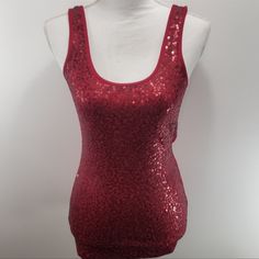 Perfect For Valentine’s Day! Express Red Tank Top. Gorgeous Shimmering Sequins Are All In Tack And Are Only Location On The Front Of This Top.. So Cute And Looks Brand New Only Wore Once Or Twice! Make Me An Offer Stretch Red Tank Top For Party, Red Tank Top For Summer Night Out, Red Fitted Tank Top For Party, Red Stretch Tank Top For Party, Red Sleeveless Tank Top For Night Out, Casual Sequined Tank Top For Night Out, Fitted Racerback Tank Top For Party, Red Sequin Tops For Spring, Red Party Vest Top