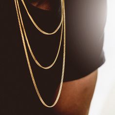 Micro Cuban Link Chain (3mm) - The GLD Shop Buy Gold Jewelry, Cuban Link Necklace, Miami Cuban Link Chain, Gold Rope Chains, Gold Chains For Men, Unisex Necklace, Gold Chain Jewelry, Cuban Link Chain, Timeless Accessories